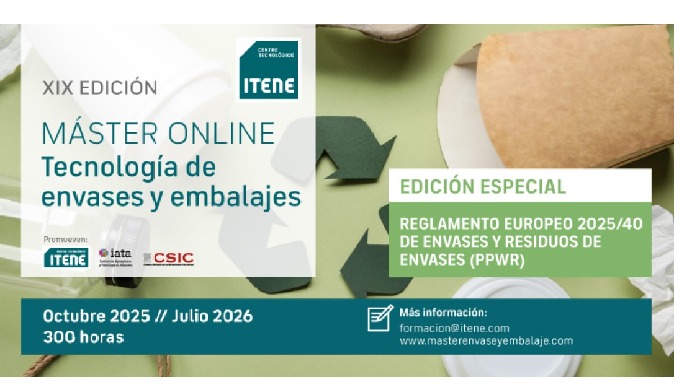 XIX Edici&oacute;n M&aacute;ster online en Tecnolog&iacute;as de envase y embalaje &ndash; Octubre 2025 / Julio 2026