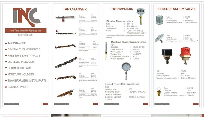 - TAP CHANGER (KADEME DEĞİŞTİRİCİ) - BIMETAL TERMOMETRE - PRESSURE SAFETY VALVE ( EMNİYET BASINÇ VAL...