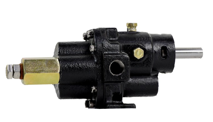 Steel spur gears handle oil-based fluids. Viton® mechanical seals with carbon-on-ceramic faces provi...