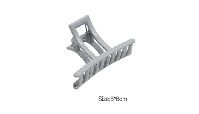 Collection of square-frame hair claw clips, available in various sizes from 8×6 cm to 13×4.5 cm. Fea...