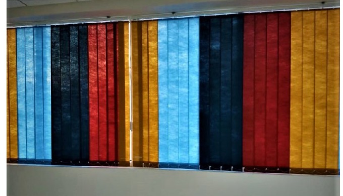 Vertical blinds make an ideal balance between light and privacy style. A slight twist of pully can b...