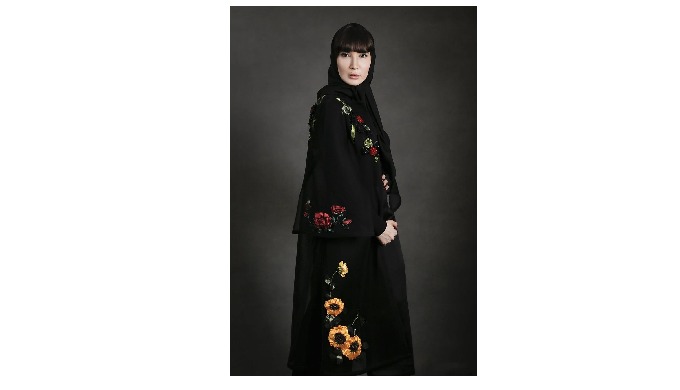 Style: Black Cardigan For Women Pattern: decorated by ribbon Fabric: three dimensional Model: open E...