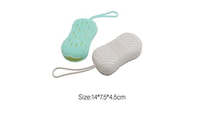 Silicone soap holders and shower brushes designed to keep soap hygienic and create rich lather. Feat...