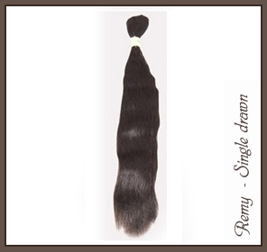 Single Drawn hair is hackled and trimmed on one side. All the hair is in one direction, i.e. all the...