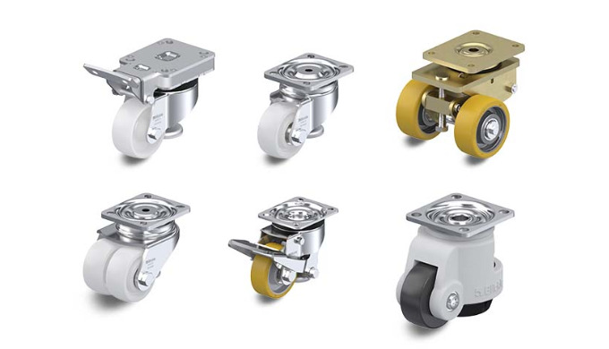 Compact and levelling castors