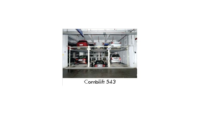 The most compact space saving Combilift for parking on 3 levels above each other. The entry is alway...