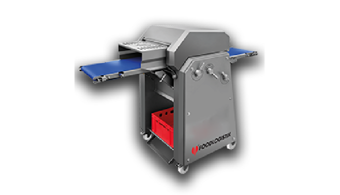 Cortadora multiple para descortezado, desvelado y corte automático de productos planos y redondos.