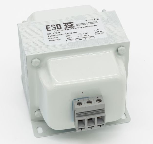 Autotransformateurs monophasés réversibles capotés 400V/230V
