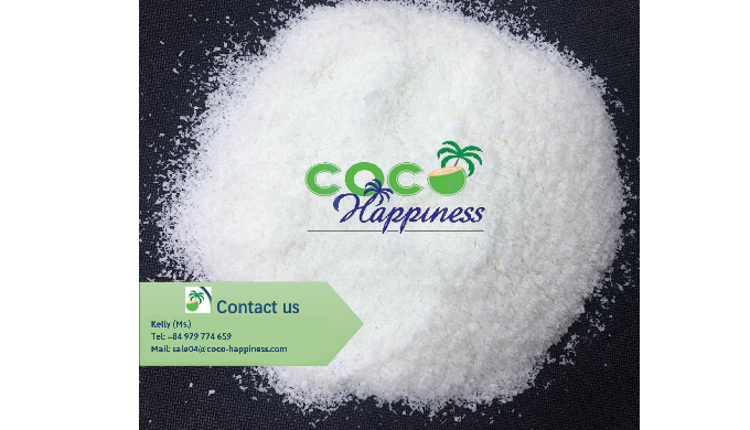 Coco-Happiness Desiccated Coconut is produced from 100% coconut meat. By using the modern drying tec...