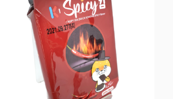 ‘CRISPY SEA SNACK KOREAN SPICY flavor’ is a new product produced by Korean original seaweed and Kore...