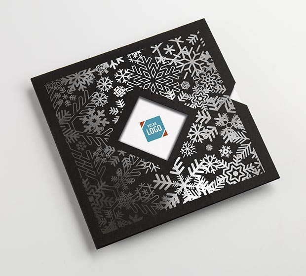 Carte de vœux ZAMAC de CREIDEO est une pochette chic et très élégante. Elle est sublimée par l'impre...