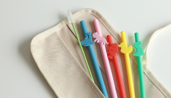Eco-Friendly Silicone Straws Made of high-class platinum catalyst, Can be sterilized with microwave ...