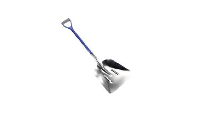 Pala de cuchara de aluminio 360x415. Longitud de 1020 mm. Mango de fibra de vidrio.