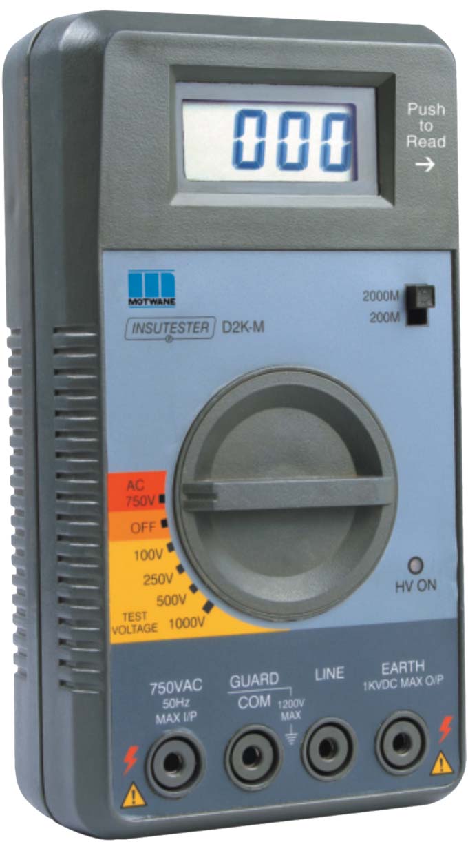 3 ½ digit 0.65” LCD. Selectable multi test voltage from 100 V to 1000V DC. AC voltage measurement up...