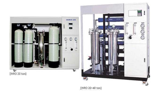 Industrial RO system INRO 7~70 ton SYSTEM SPECIFICATIONS * Low pressure, high Flux RO Membrane * Eco...