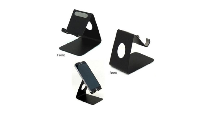 The mobile stand is made up of aluminum and silicon structure The width may be adjusted to accommoda...
