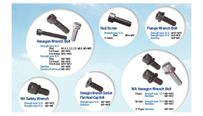 The type of product with head can be produced from M2 to M24. We can produce Sockets, hexagons, tock...