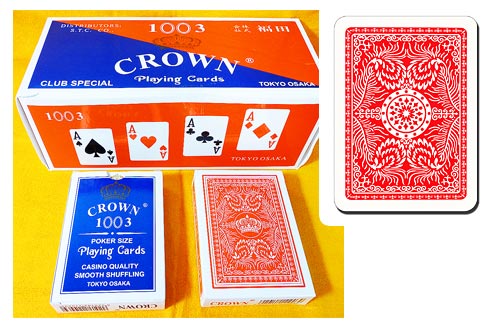 CROWN Premium Playing Card 1003 Size: 2.5 X 3.5 Color: Red / Blue Material: Paper w/ Plastic Coated ...