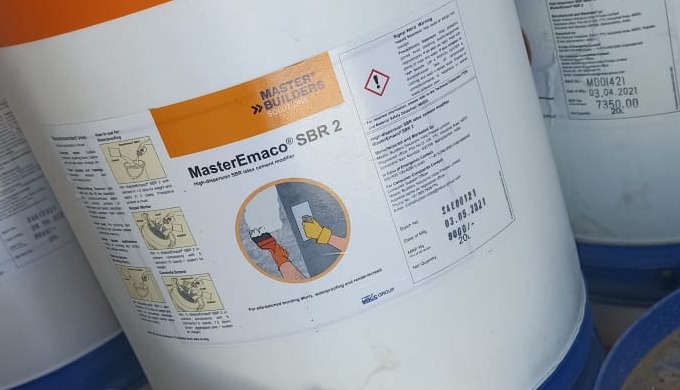 MasterEmaco SBR 2 is a milky-white, Styrene- Butadiene co-polymer latex liquid, produced from styren...