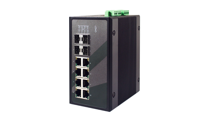 12-Port IEC 61850-3 certified Managed Gigabit switch with 4 SFP slots, IEEE1588v2 End-to-End Transpa...