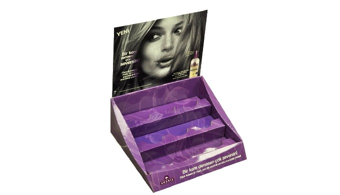 Custom printed corrugated cardboard counter display %99 recycled