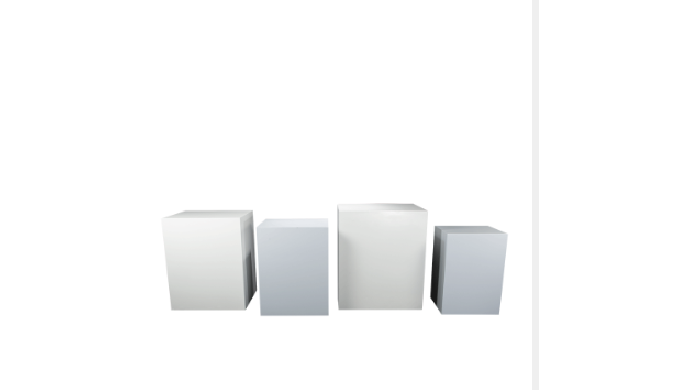Cet ensemble de 4 cubes permet plusieurs dispositions possibles et s'adaptent à de nombreux espaces....