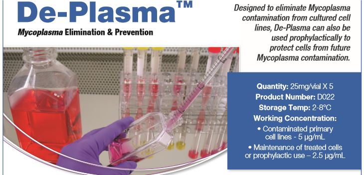 De-Plasma™ is a potent and safe cell culture treatment that consists of a proprietary mixture of thr...