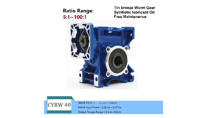 CHENYUE Worm Gearbox CYRW40 Speed Ratio From7. 5:1to100:1 Free Maintenance,Fully Sealed,No Need To Refuel For Life