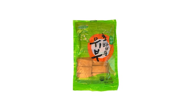 Seasoned Square Fried Tofu Pockets are convenient Korean-style fried tofu p...