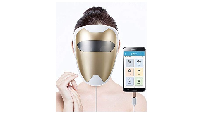 SPA THERAPY TREATMENT FACIAL MASK AT HOME: This electronic mask with domestic LED (8 red, 8 blue, 6 ...