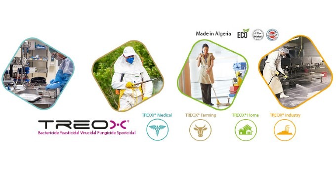 Le désinfectant avec principe actif de TREOX D élimine rapidement les virus, les bactéries, les germ...