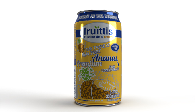 Canned pineapple juice drink 33cl.