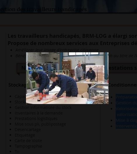 BRM LOG, avec les travailleurs handicapés, propose un panel de prestations aux services des entrepri...