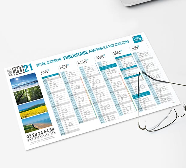 Calendrier bancaire A4 souple de CREIDEO