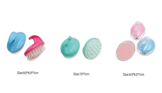 A collection of scalp brushes and spatulas for various uses, including scalp scaling and massage. Ma...