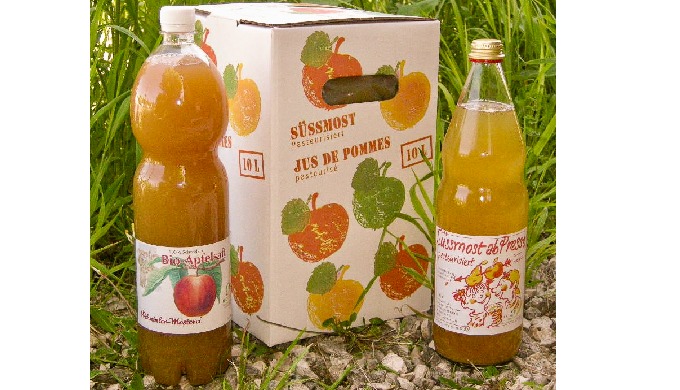 100% naturreiner Schweizer Süssmost, pasteurisiert Sortiment • naturtrüb • naturtrüb, Bio Suisse Kno...