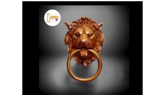 Lion door knocker. Item code: AMM1056. Lion door knocker handmade in brass. Finish : Polish and anti...