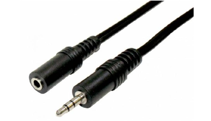 Câble Audio Jack 3.5mm Mâle/Femelle Stéréo - Noir - Existe en 1.5, 3 et 5m