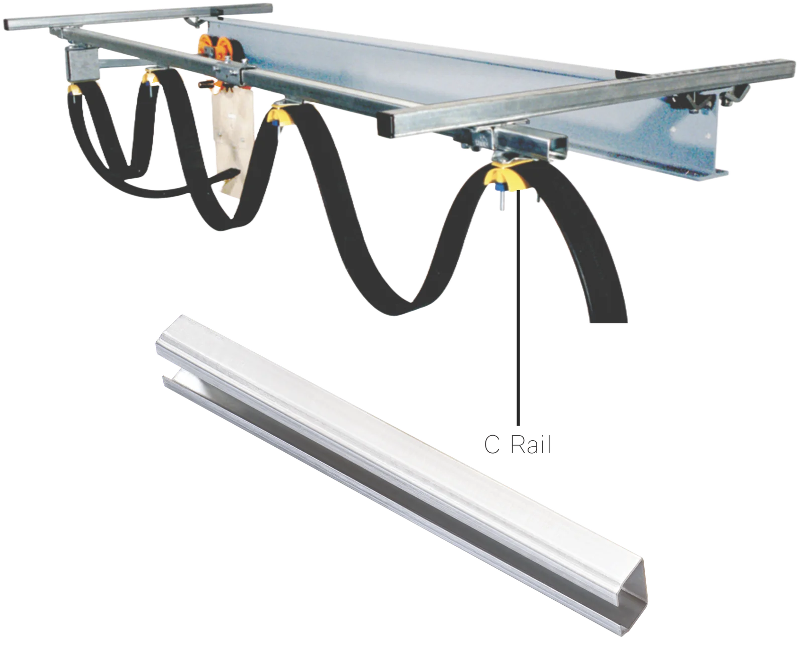 SRP festoon systems and cable trolleys manage power and control cables on travelling cranes and othe...
