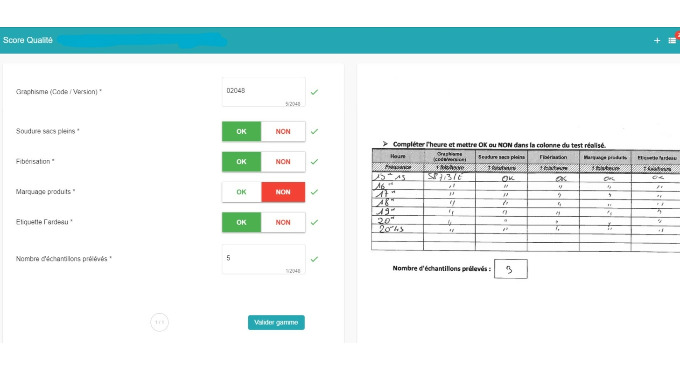 Logiciel Contrôle qualité – myScore CIP