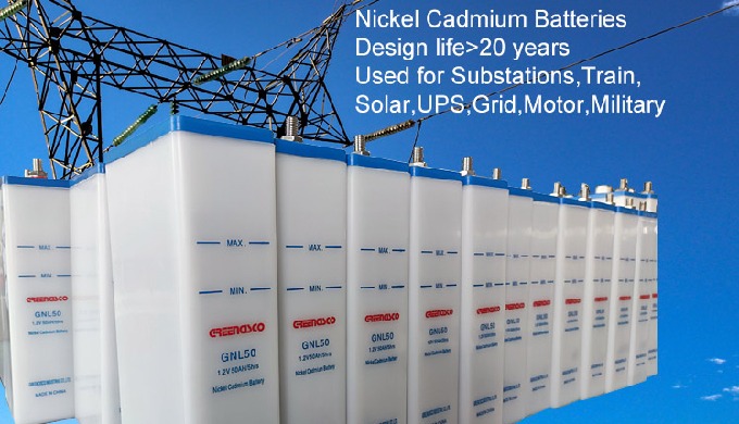 Greencisco nickel cadmium batteries,nickel iron batteries used for UPS,solar,train,power substations...