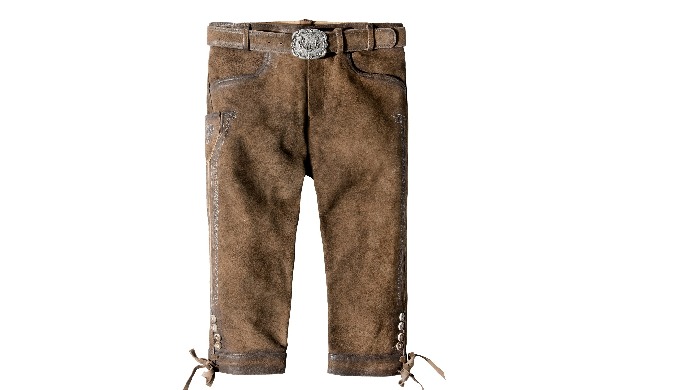 Traditional Bavarian leather trousers and shorts (Leder Hosen) made of Goat and Lamb leather.