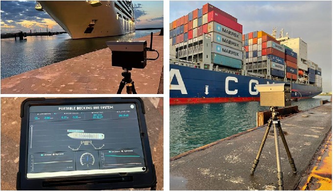 Portable Docking Aid System (PDAS) monitors the vessel approach and departure. It measures the dista...