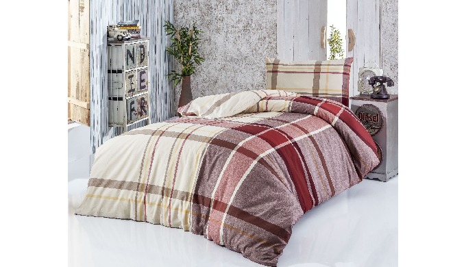 Red Tartan Single Duvet Cover Set By Nur Ev Tekstil Ic Ve Dis