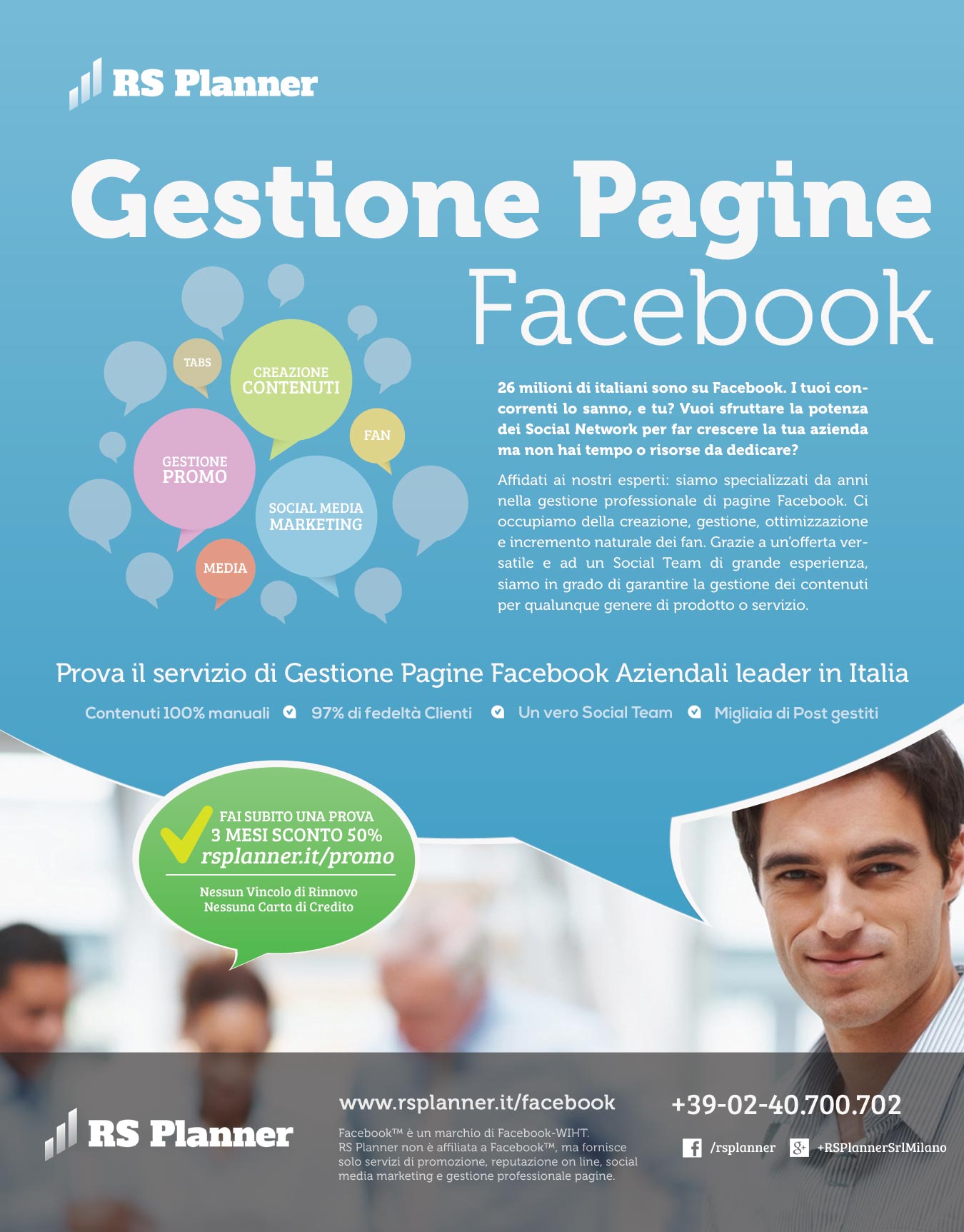 Siamo specializzati da anni nella gestione professionale di pagine Facebook aziendali. Ci occupiamo ...