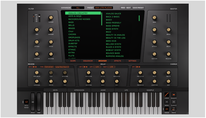 Rompler / Virtuelles Instrument für die Verwendung als Plugin in jeder VST, VST3, Audio Unit und AAX...