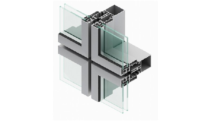 SÉRIE 52 HORIZON+ VEC: Système de Façade Rideau à Rupture de Pont Thermique Façade à Vitrage Extérie...