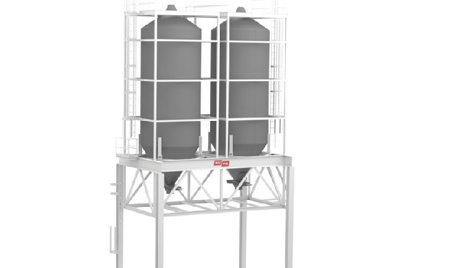 Storage silos with mechanical load with galvanized or stainless steel sheet.