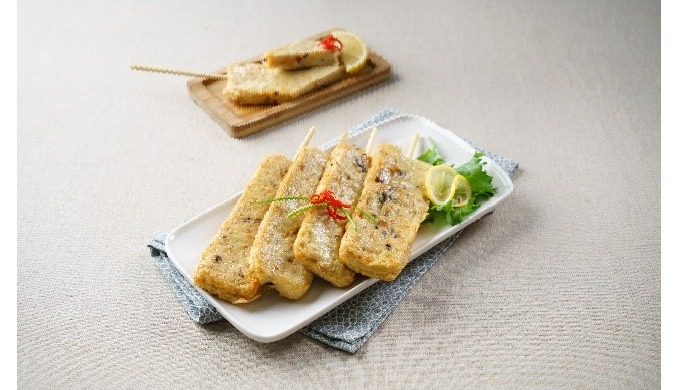 The seafood bar is a square-shaped fish cake hot bar made with condensed meat and seasoned squid tha...