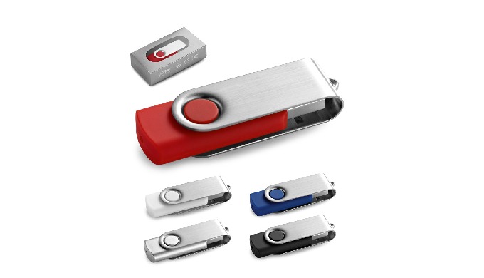 USB Stick 16 GB mit gummierter Oberfläche und Metallclip. Geliefert in eine Schachtel. 56 x 19 x 10 ...